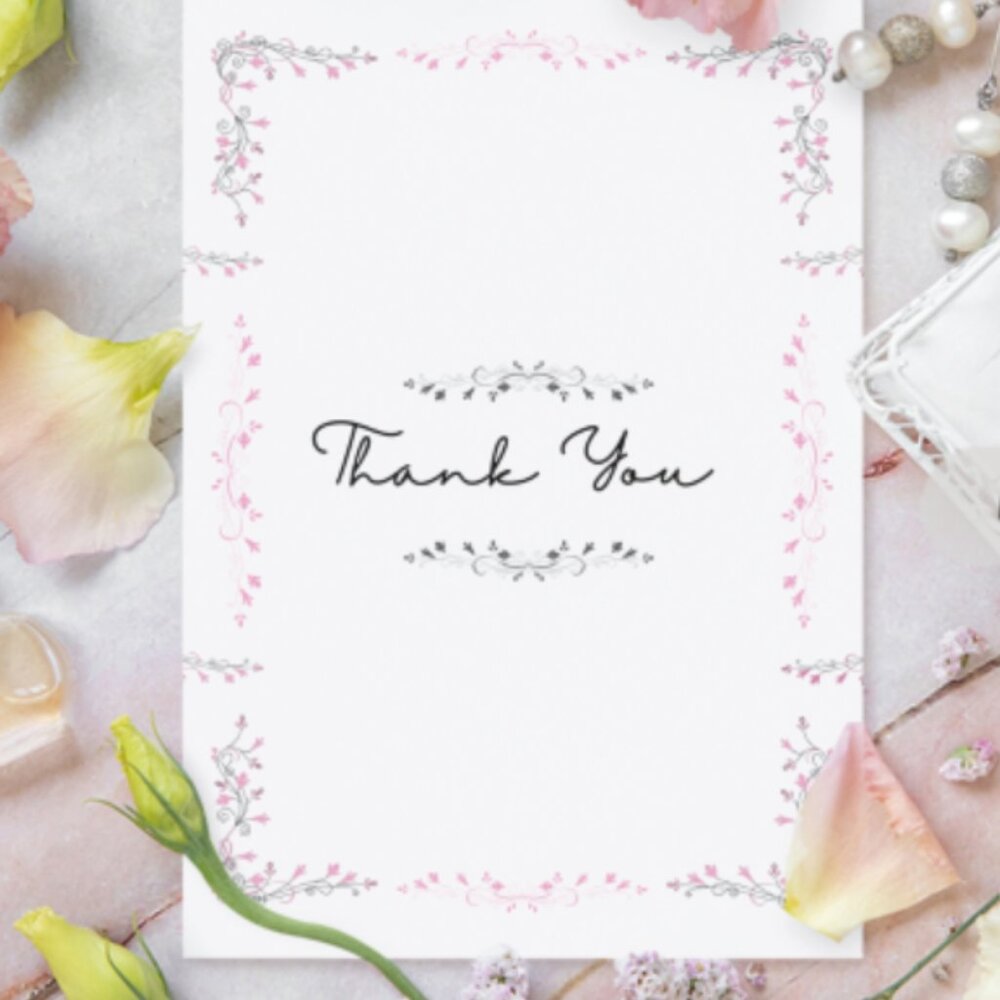 Wedding Thank You Cards (Set of 10)
